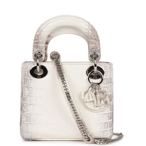 Christian Dior Small Lady Dior Tote White Himalaya 